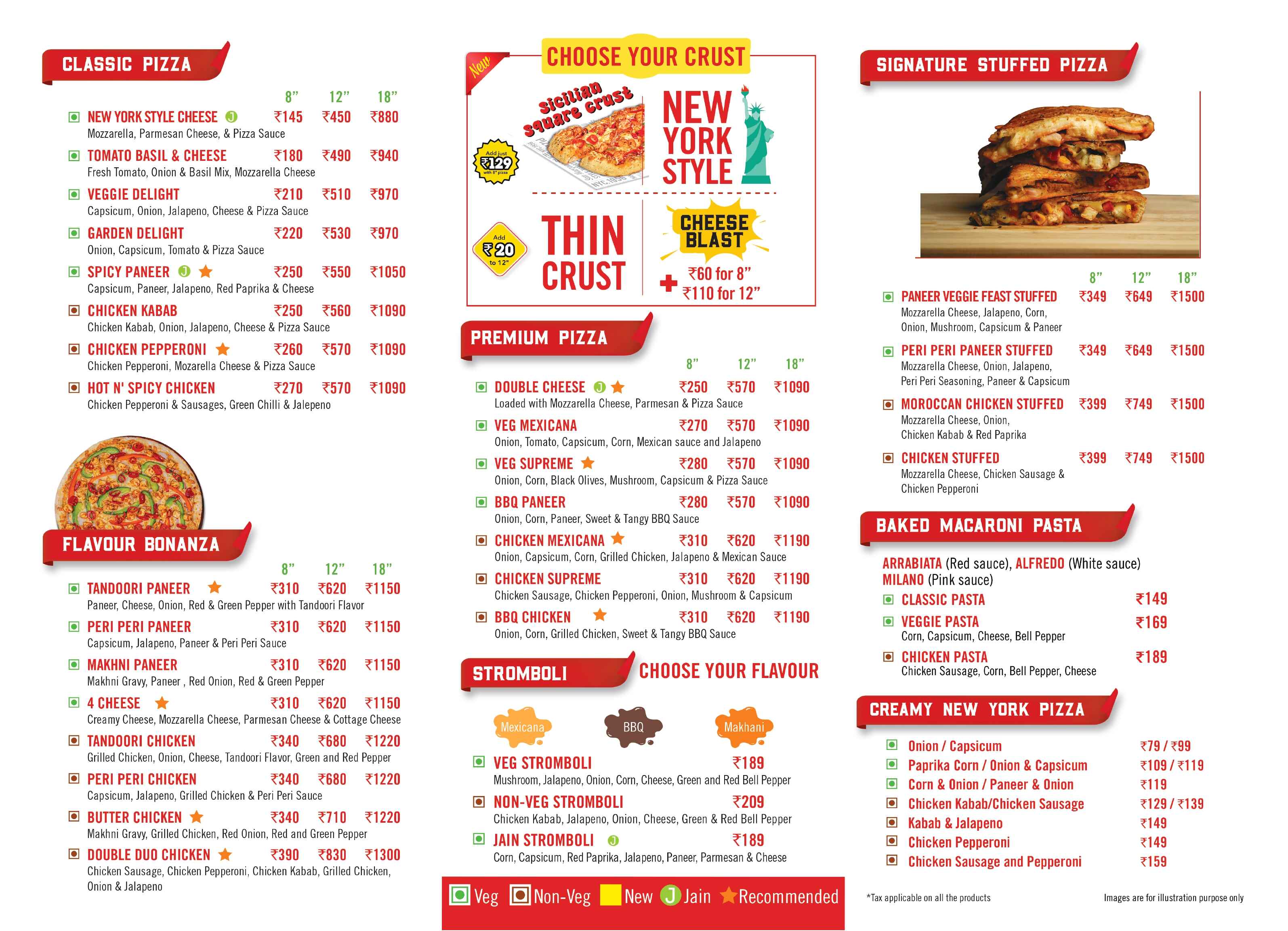 Sbarro Pizza | Our Menu